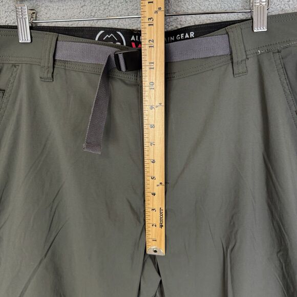 S Wrangler Pants Mens 38x30 Green All Terrain Gear Belted Hiking Outdoor Stretch - Picture 7 of 11